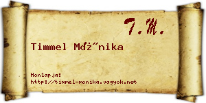Timmel Mónika névjegykártya